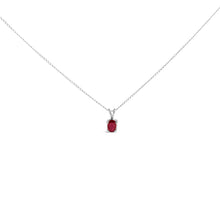 Load image into Gallery viewer, 14K White Gold 6x4MM Oval Shaped Purple Amethyst Solitaire Pendant Necklace