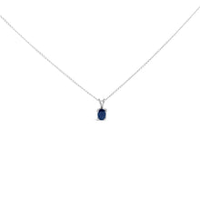 Load image into Gallery viewer, 14K White Gold 6x4MM Oval Shaped Purple Amethyst Solitaire Pendant Necklace