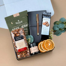 Load image into Gallery viewer, Gift Baskets for Men – Leather Journal, Coffee & Snacks