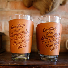 Load image into Gallery viewer, Leather Pint Glass - USA Made