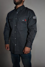 Load image into Gallery viewer, FR Pearl Snap Work Shirt - Reaper Black - With U.S Flag