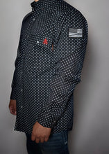 Load image into Gallery viewer, FR Pearl Snap Work Shirt - Reaper Black - With U.S Flag