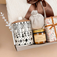 Load image into Gallery viewer, Custom Gift Boxes for Women – Cozy Blanket & Soy Candle Set