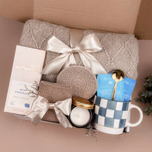 Load image into Gallery viewer, Self Care Gift Baskets for Her – Plush Blanket & Candle Set