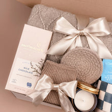 Load image into Gallery viewer, Self Care Gift Baskets for Her – Plush Blanket & Candle Set