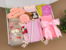 Load image into Gallery viewer, Curated Gift Boxes for Her – Pink Tea & Tumbler Relaxation Set
