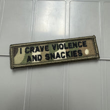 Load image into Gallery viewer, As Seen on Socials - I Crave Violence and Snackies - 1x3.75 Patch - Multiple Variants