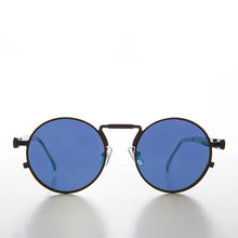 Load image into Gallery viewer, Round Black Goth Steampunk Sunglass with Color Lenses - Ivan 6