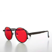 Load image into Gallery viewer, Round Black Metal Goth Steampunk Sunglass - Ivan 2