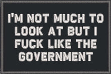 Load image into Gallery viewer, I'm Not Much to Look At But I Fuck Like The Government - 2x3 Patch