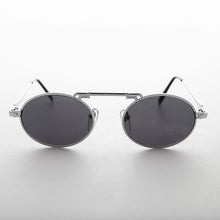 Load image into Gallery viewer, Oval Vintage Aviator Sunglass with Brow Bar - London