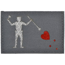 Load image into Gallery viewer, Laser Cut Reflective Edward Teach Blackbeard Pirate Flag- 2x3 CORDURA® Patch Black Beard