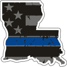 Load image into Gallery viewer, Distressed Thin Blue Line State Sticker - Choose Your State