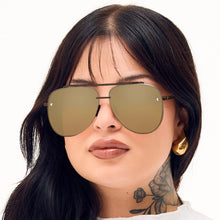 Load image into Gallery viewer, Luna - Tangle Free - Copper Aviator Sunglasses
