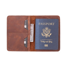Load image into Gallery viewer, Viaggio Leather Passport Wallet