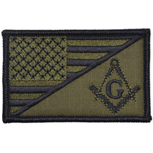 Load image into Gallery viewer, Masonic Square and Compasses USA Flag - 2.25x3.5 Patch