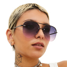 Load image into Gallery viewer, Smaller Megan 2 - Faded Purple & Pink Metal Aviator Sunglasses