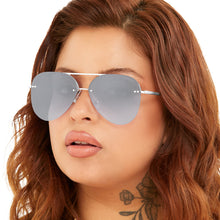 Load image into Gallery viewer, Smaller Megan 2 - Silver Metal Aviator Sunglasses