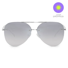 Load image into Gallery viewer, Smaller Megan 2 - Silver Metal Aviator Sunglasses