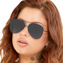 Load image into Gallery viewer, Smaller Megan 2 Jet Black- Aviator Sunglasses