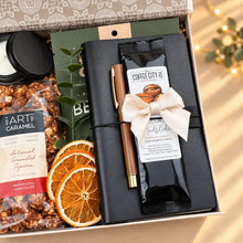 Load image into Gallery viewer, Men’s Gift Box – Leather Journal, Coffee & Snacks