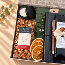 Load image into Gallery viewer, Men’s Gift Box – Leather Journal, Coffee & Snacks