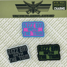 Load image into Gallery viewer, Tactical Mini Morale Charms - Rizz'em with the 'Tism - Set of 3