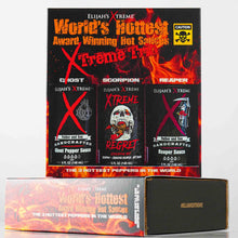 Load image into Gallery viewer, WORLDS HOTTEST XTREME TRIO HOT SAUCE VARIETY PACK