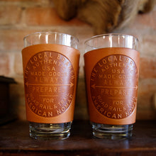 Load image into Gallery viewer, Leather Pint Glass - USA Made