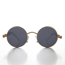 Load image into Gallery viewer, Gold Round Steampunk Goggle Sunglass with Spring Temples - Orwell 1