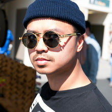 Load image into Gallery viewer, Round Bronze Metal Goth Steampunk Sunglass - Ivan 3