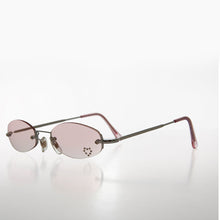 Load image into Gallery viewer, Micro Sunglass with Heart Rhinestone Accent - Primo