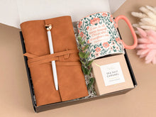 Load image into Gallery viewer, Personalized Coworker Gift Box – Executive Workspace Gift Set with Leather Notebook & Gourmet Cookies