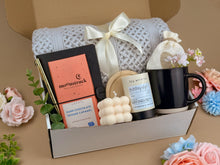 Load image into Gallery viewer, Personalized Gift Box for Him – Writer Set with Journal, Gold Pen, Tea & Chocolate