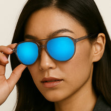 Load image into Gallery viewer, Poseidon Mirrored Blue – Tangle-Free Floating Aviators