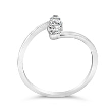 Load image into Gallery viewer, 10K White Gold 1/4 Cttw Lab Grown Diamond Vertical Three Stone Ring