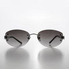 Load image into Gallery viewer, Rimless Color Tinted Lens Sunglass with Rhinestones - Ruby