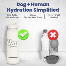 Load image into Gallery viewer, Dog + Human Water Bottle with Detachable Dog Bowl