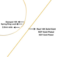 Load image into Gallery viewer, Unisex Solid 14K Yellow Gold 2.8mm Imperial Herringbone Chain Necklace - 18" Inches