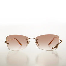 Load image into Gallery viewer, Flower Accent Rimless 90s Sunglasses - Cena