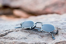 Load image into Gallery viewer, Rare Vintage Steampunk Sunglass with Metal Nose Piece - Jules