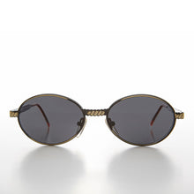 Load image into Gallery viewer, Oval 90s Vintage Sunglass with Metal Rope Design - Snuff