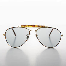 Load image into Gallery viewer, Aviator Sunglass with Brow Bar and Glass Transition Lens - Spruce