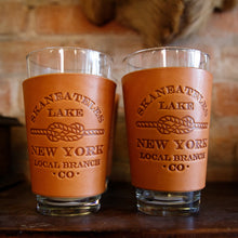 Load image into Gallery viewer, Leather Pint Glass - USA Made