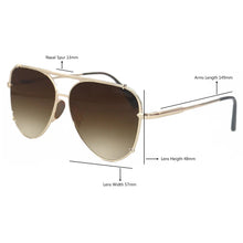 Load image into Gallery viewer, Smaller Cristina - Tangle Free - Faded Brown Aviator Sunglasses Gold