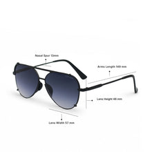 Load image into Gallery viewer, Smaller Cristina - Faded Black - Tangle Free Round Aviator Sunglasses