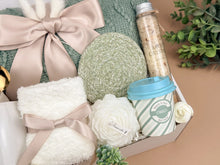 Load image into Gallery viewer, Luxury Gift Boxes – Soft Sage Blanket, Candle & Tea Set