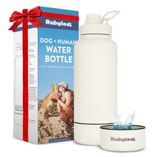 Load image into Gallery viewer, Dog + Human Water Bottle with Detachable Dog Bowl