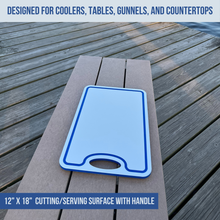 Load image into Gallery viewer, Made in the USA | Premium Cutting Board | Textured 1/2 inch HDPE UV Protected | Non-Skid or Mark Rubber Feet | Great for Boats & any Counter-top