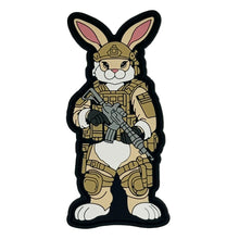 Load image into Gallery viewer, Pew Pew Peter Tactical Easter Battle Bunny 4" PVC Patch - Bad Bunny Collection